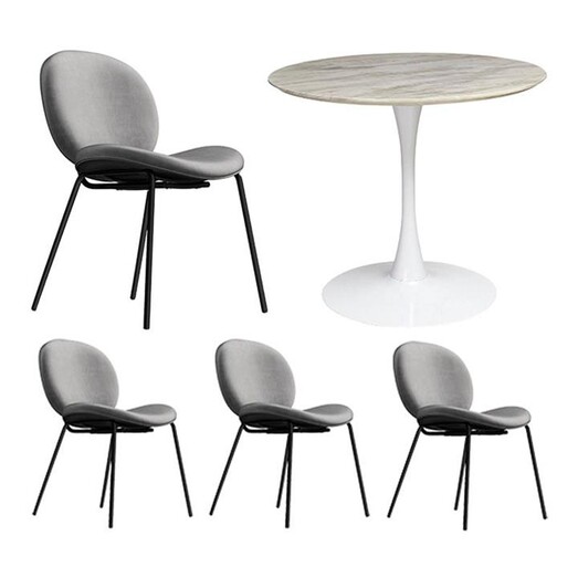 Picture of Malek 5-Piece Dining Set Metal Assorted E-living