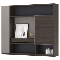 Picture of Manas Display Cabinet MDF Coffee Oak Iniko