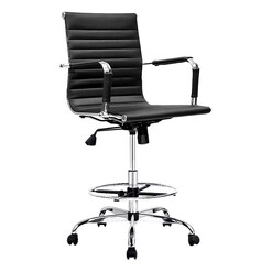Picture of Mandre Office Drafting Chair Faux Leather Black Resort Living