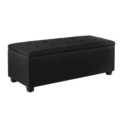 Picture of Mansid Storage Ottoman, Black Fabric Resort Living Picture of Mansid Storage Ottoman, Black Fabric Resort Living