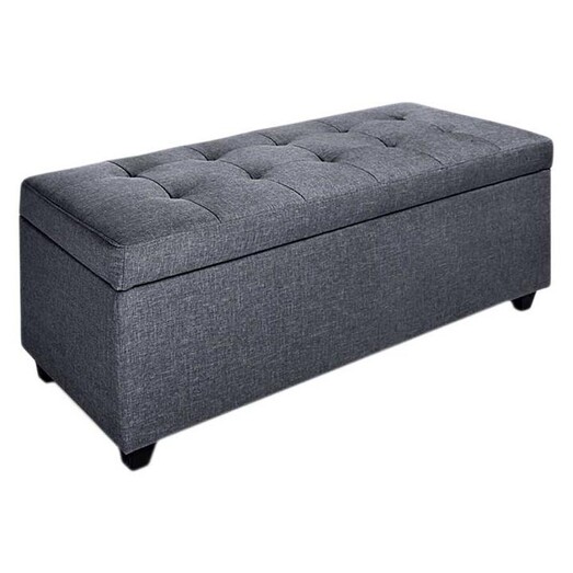 Picture of Mansid Storage Ottoman, Cool Grey Fabric Resort Living Picture of Mansid Storage Ottoman, Cool Grey Fabric Resort Living