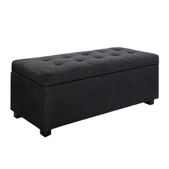 Picture of Mansid Storage Ottoman Dark Grey Fabric Charcoal Resort Living