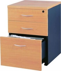 Picture of Mantone Mobile Pedestal Drawer Filing Cabinet Storage - Select Beech/Ironstone
