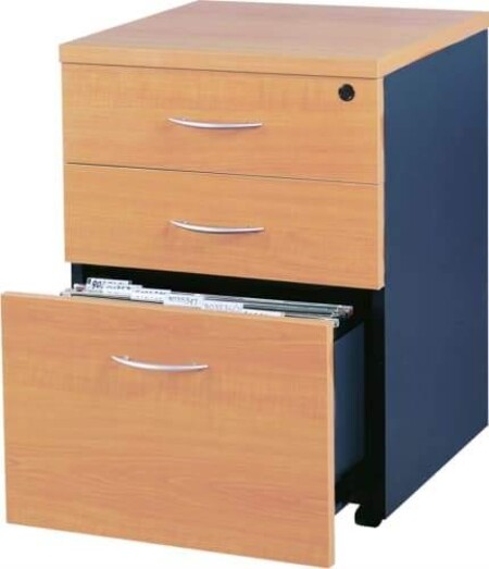 Picture of Mantone Mobile Pedestal Drawer Filing Cabinet Storage - Select Beech/Ironstone Picture of Mantone Mobile Pedestal Drawer Filing Cabinet Storage - Select Beech/Ironstone