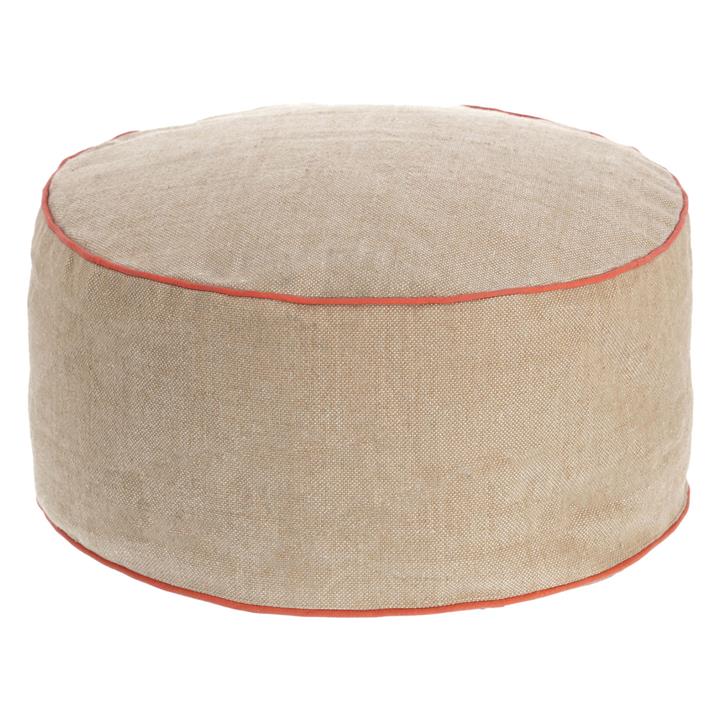 Picture of Marceau Round Ottoman in Beige by Vida & Co.