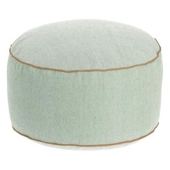 Picture of Marceau Round Ottoman in Green by Vida & Co.