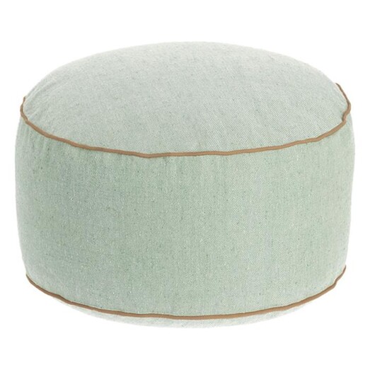 Picture of Marceau Round Ottoman in Green by Vida & Co.