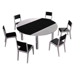 Picture of Marcel 7-Piece Dining Set with Round Table in Black by Rothbury Home