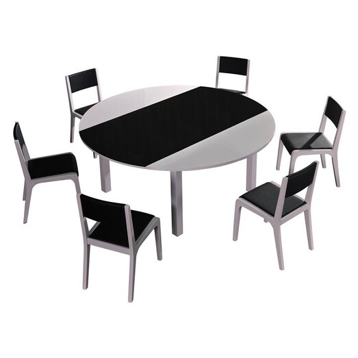 Picture of Marcel 7-Piece Dining Set with Round Table in Black by Rothbury Home Picture of Marcel 7-Piece Dining Set with Round Table in Black by Rothbury Home