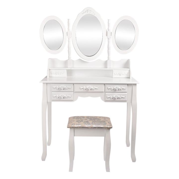 Picture of Mariam 3-Mirror Dressing Table and Stool Set MDF Assorted Levede