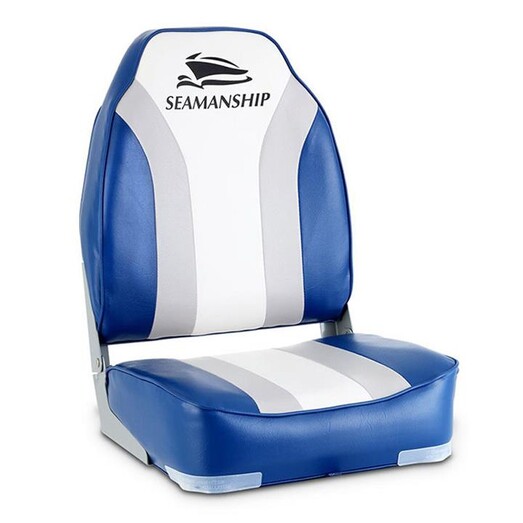 Picture of Marine All Weather Folding Swivel Boat Seat (Set of 2) Plastic Grey/Blue Frisse Outdoors