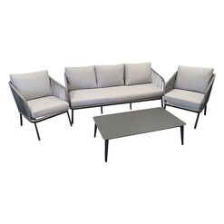 Picture of Marinie 4-Piece Outdoor Lounge Set Aluminium Grey/Black Nova Caeli
