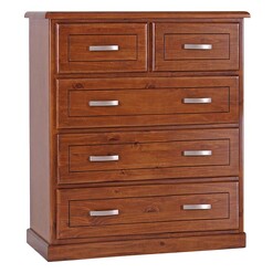 Picture of Marlee Chest of 5 Drawers Wood Light Mahogany Beaumont & Braddock