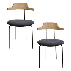 Picture of Marmo Fabric Dining Armchair (Set of 2) Telegrey/Natural