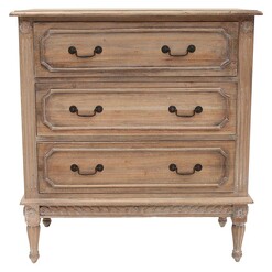 Picture of Marseille 3 Drawer Chest of Drawers, Weathered Oak Wood Hudson Furniture