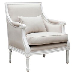 Picture of Marseille Armchair, White Fabric Hudson Furniture
