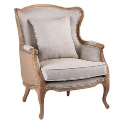 Picture of Martina Upholstered Armchair Wood Natural Homeflex