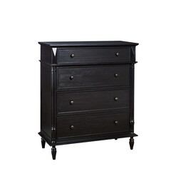 Picture of Mason Modern European Solid Wooden Chest Of Drawers Tallboy Storage Cabinet - Black