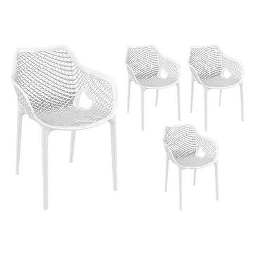 Picture of Matello Outdoor Dining Chair (Set of 4) in White by Nova Caeli