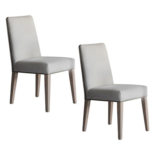 Picture of Maturana Linen Dining Chair (Set of 2) in Grey by Castle Road Interiors