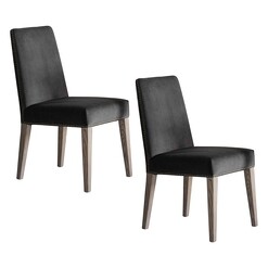 Picture of Maturana Velvet Dining Chair (Set of 2) in Black by Castle Road Interiors