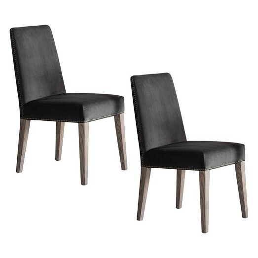 Picture of Maturana Velvet Dining Chair (Set of 2) in Black by Castle Road Interiors