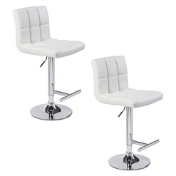 Picture of Max PU Leather Bar Stool (Set of 2) in White by Rothbury Home