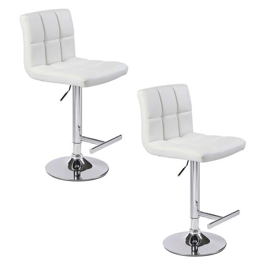 Picture of Max PU Leather Bar Stool (Set of 2) in White by Rothbury Home Picture of Max PU Leather Bar Stool (Set of 2) in White by Rothbury Home