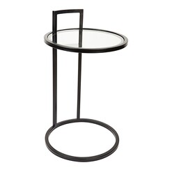 Picture of Maxie Glass Top Side Table in Black by CAFE Lighting & Living