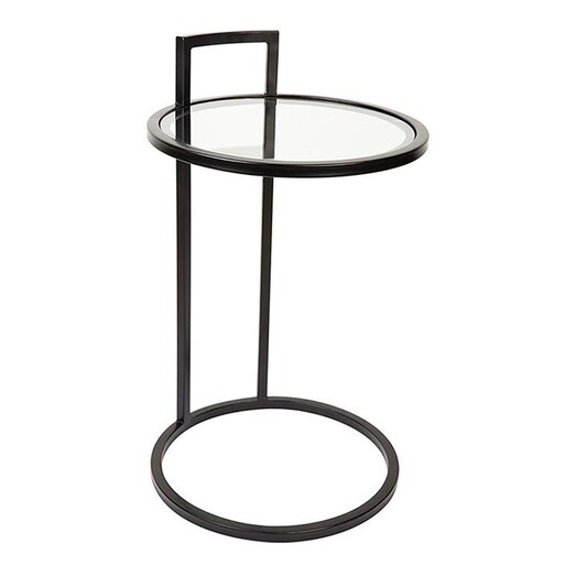 Picture of Maxie Glass Top Side Table in Black by CAFE Lighting & Living
