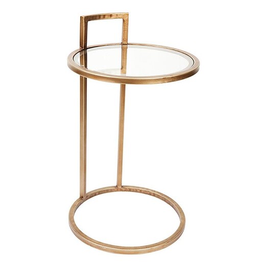 Picture of Maxie Glass Top Side Table in Gold by CAFE Lighting & Living