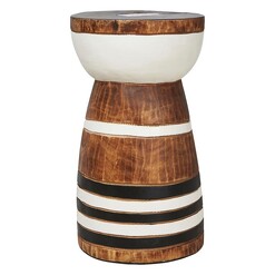 Picture of Maya Stripe Stool Wood Natural/White Casa Uno