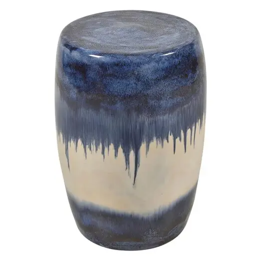 Picture of Mediterranean Stool Ceramic Blue/White Casa Uno