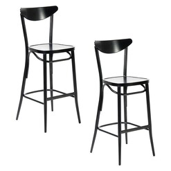 Picture of Meli Outdoor Bar Stool (Set of 2) Aluminium Black SLH