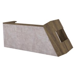 Picture of Melikov Reception Desk with Left Side Planter Melamine Mahogany Iniko