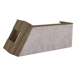 Picture of Melikov Reception Desk with Right Side Planter Melamine Mahogany Iniko