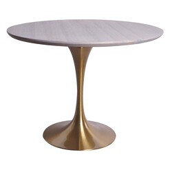 Picture of Melo Round Dining Table MDF Ash/Gold Bay Road Designs