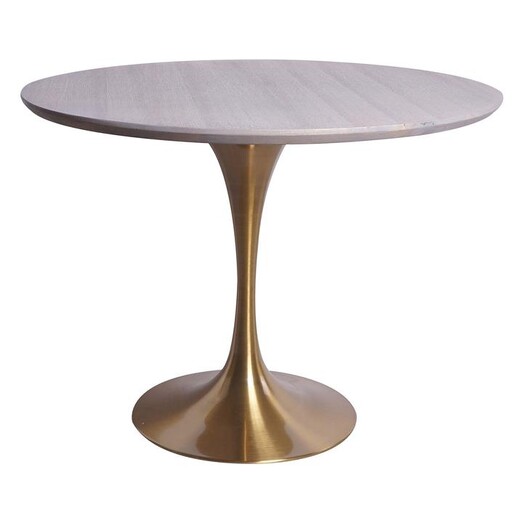 Picture of Melo Round Dining Table MDF Ash/Gold Bay Road Designs