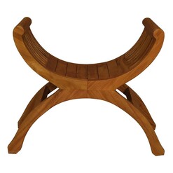 Picture of Melong Timber Stool in Light Pecan by Kayu Estate