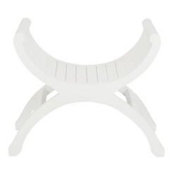 Picture of Melong Timber Stool in White by Kayu Estate