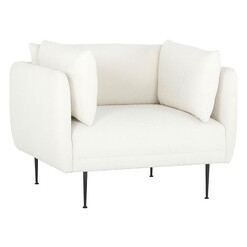 Picture of Memphis Boucle Oak Arm Chair White Life Interiors