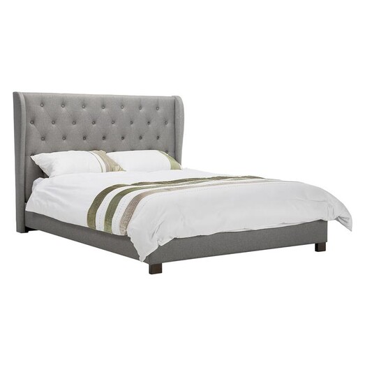 Picture of Menzie Cambric Upholstered Bed Light Grey Fabric Beaumont & Braddock Picture of Menzie Cambric Upholstered Bed Light Grey Fabric Beaumont & Braddock