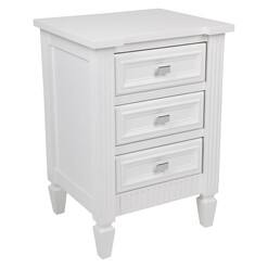 Picture of Merci Bedside Table, White, Small MDF CAFE Lighting & Living