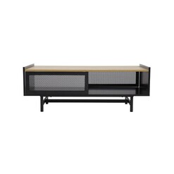 Picture of Mesh Open Shelf Rectangular Coffee Table 110cm - Black/Natural