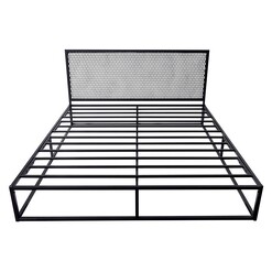 Picture of Mesh Queen Platform Bed Metal Black Emma's Design