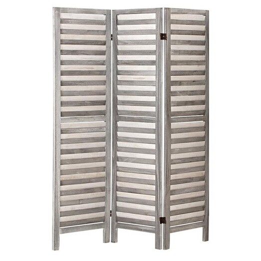Picture of Mesta Room Divider, 3 Panels, Grey Wood Resort Living