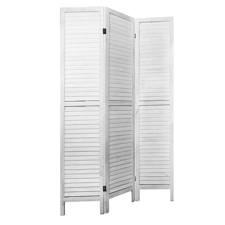 Picture of Mesta Room Divider, 3 Panels Wood White Resort Living