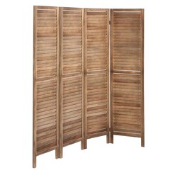 Picture of Mesta Room Divider, 4 Panels, Brown Wood Resort Living