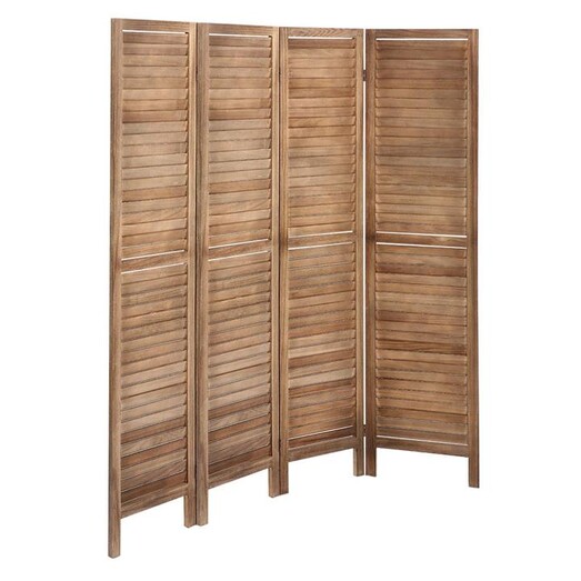 Picture of Mesta Room Divider, 4 Panels, Brown Wood Resort Living