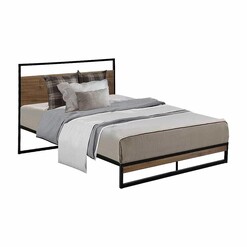 Picture of Metal Bed Frame King Single Size Mattress Base Platform Foundation Black Dane